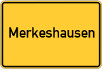 Place name sign Merkeshausen