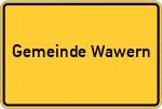 Place name sign Gemeinde Wawern