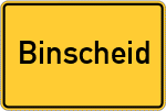 Place name sign Binscheid