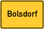 Place name sign Bolsdorf