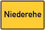Place name sign Niederehe