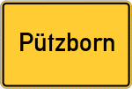 Place name sign Pützborn