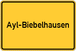 Place name sign Ayl-Biebelhausen