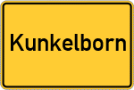 Place name sign Kunkelborn, Gemeinde Ralingen