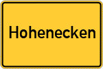 Place name sign Hohenecken