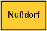 Place name sign Nußdorf, Pfalz