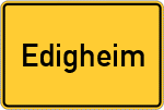 Place name sign Edigheim