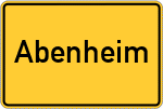 Place name sign Abenheim