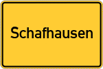 Place name sign Schafhausen, Rheinhessen