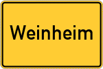 Place name sign Weinheim, Rheinhessen