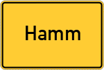 Place name sign Hamm, Rheinhessen