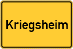 Place name sign Kriegsheim