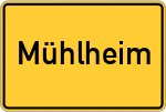 Place name sign Mühlheim, Rheinhessen