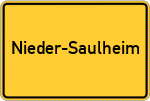Place name sign Nieder-Saulheim