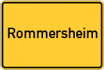 Place name sign Rommersheim, Rheinhessen