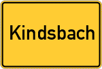 Place name sign Kindsbach, Pfalz