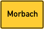 Place name sign Morbach, Pfalz
