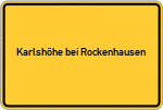 Place name sign Karlshöhe bei Rockenhausen