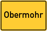Place name sign Obermohr