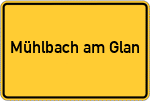 Place name sign Mühlbach am Glan