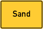 Place name sign Sand, Pfalz
