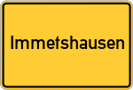 Place name sign Immetshausen, Pfalz
