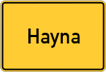 Place name sign Hayna, Pfalz