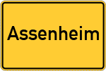Place name sign Assenheim