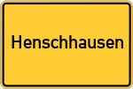 Place name sign Henschhausen, Hunsrück