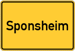 Place name sign Sponsheim, Rheinhessen