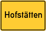 Place name sign Hofstätten, Pfalz