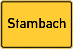 Place name sign Stambach, Pfalz