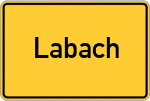 Place name sign Labach