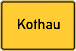 Place name sign Kothau, Donau