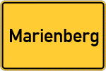 Place name sign Marienberg, Salzach;Marienberg bei Burghausen, Salzach