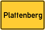Place name sign Plattenberg, Salzach