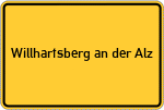 Place name sign Willhartsberg an der Alz