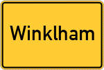 Place name sign Winklham, Kreis Altötting