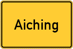 Place name sign Aiching, Inn
