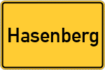 Place name sign Hasenberg, Kreis Altötting