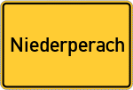 Place name sign Niederperach, Kreis Altötting