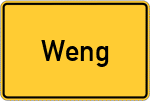 Place name sign Weng, Oberbayern