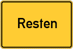Place name sign Resten
