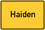 Place name sign Haiden, Salzach