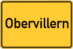 Place name sign Obervillern, Salzach