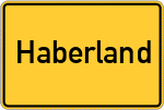 Place name sign Haberland