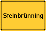 Place name sign Steinbrünning