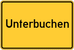 Place name sign Unterbuchen