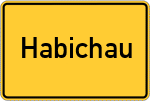 Place name sign Habichau