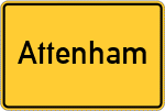 Place name sign Attenham
